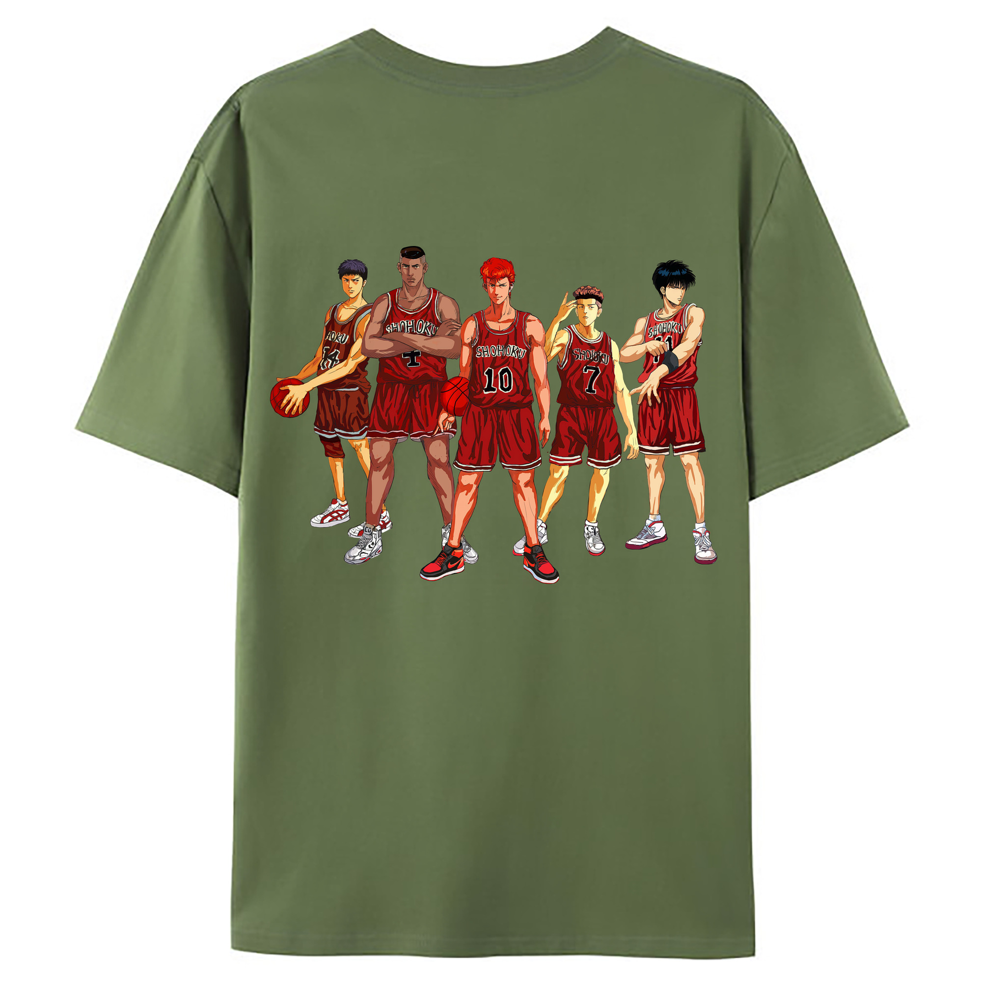 （画像用） SLAM DUNK／スラムダンク 綿100％ メンズ半袖Tシャツ（バックプリント） 通気性